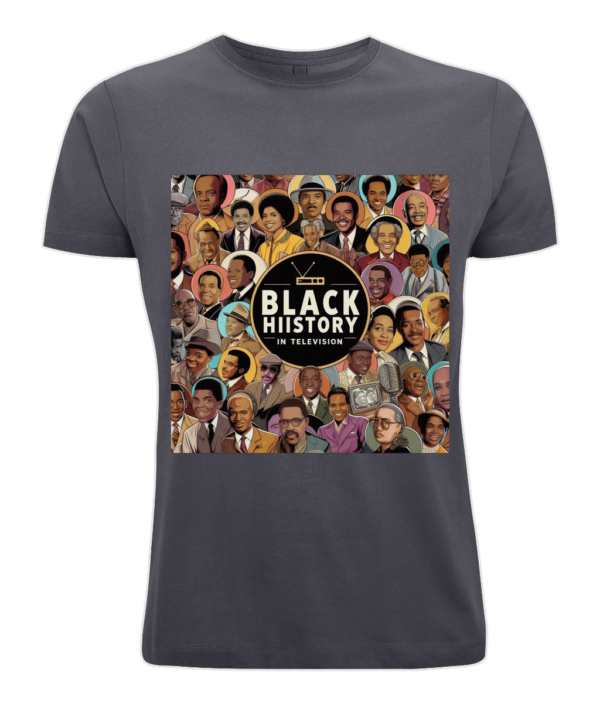 COR19 Unisex Oversized Heavy Jersey T‑Shirt Black History In Television - Image 4