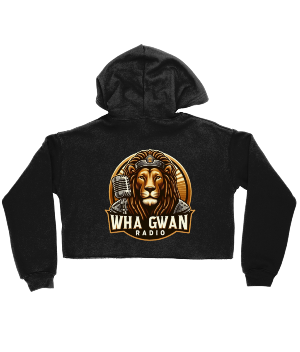 Bella Ladies Cropped Hoodie Wha Gwan Radio - Image 3