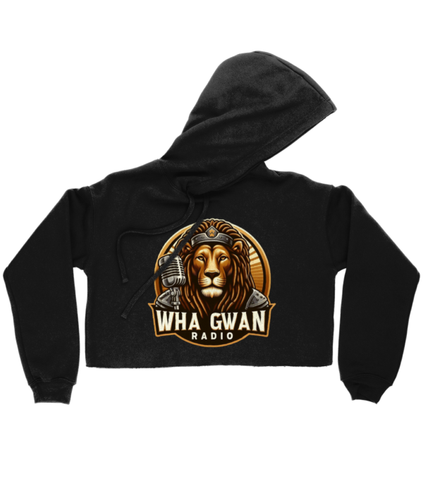 Bella Ladies Cropped Hoodie Wha Gwan Radio - Image 2